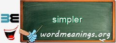 WordMeaning blackboard for simpler